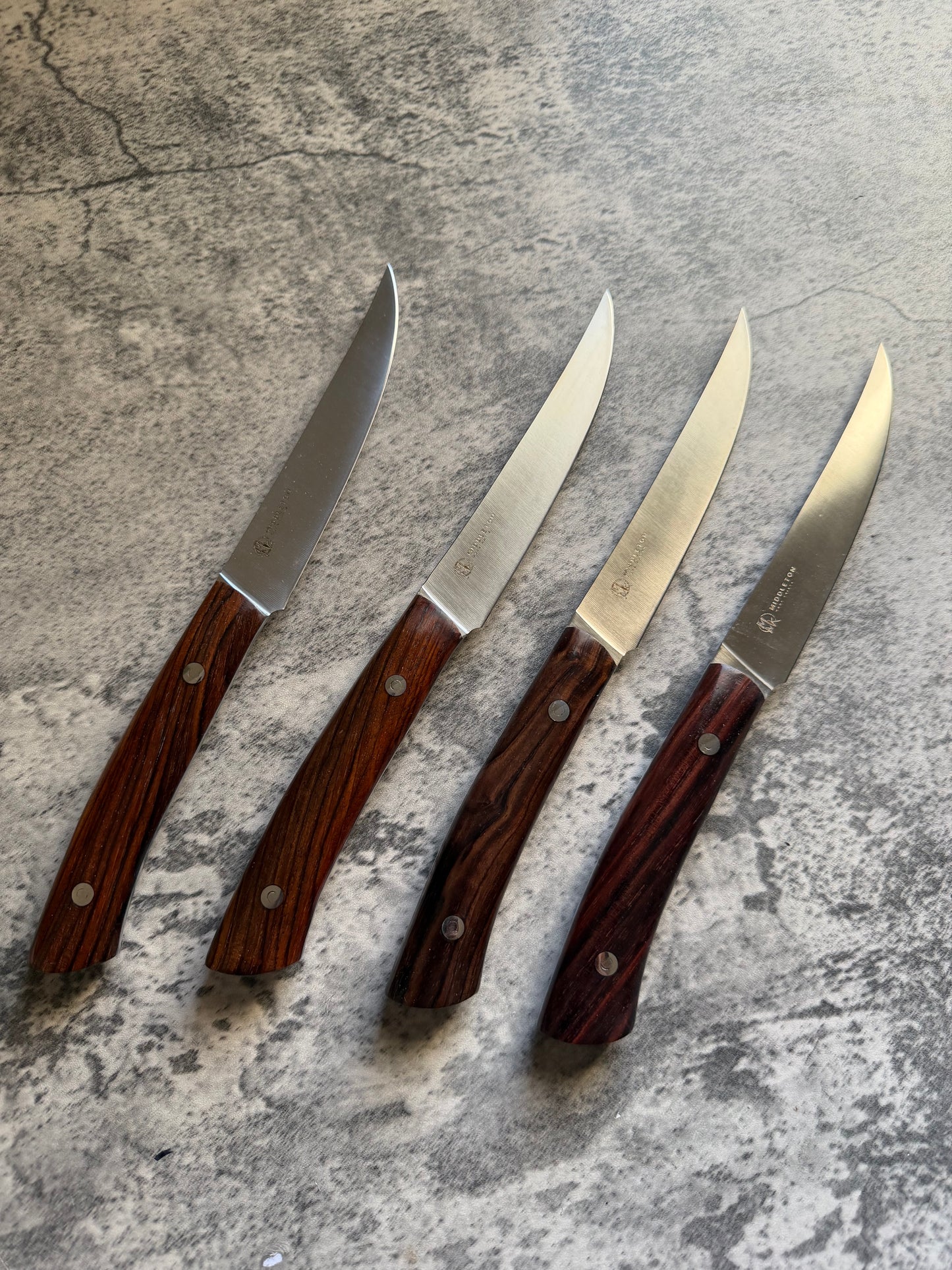 Steak knife set with Cocobolo handles