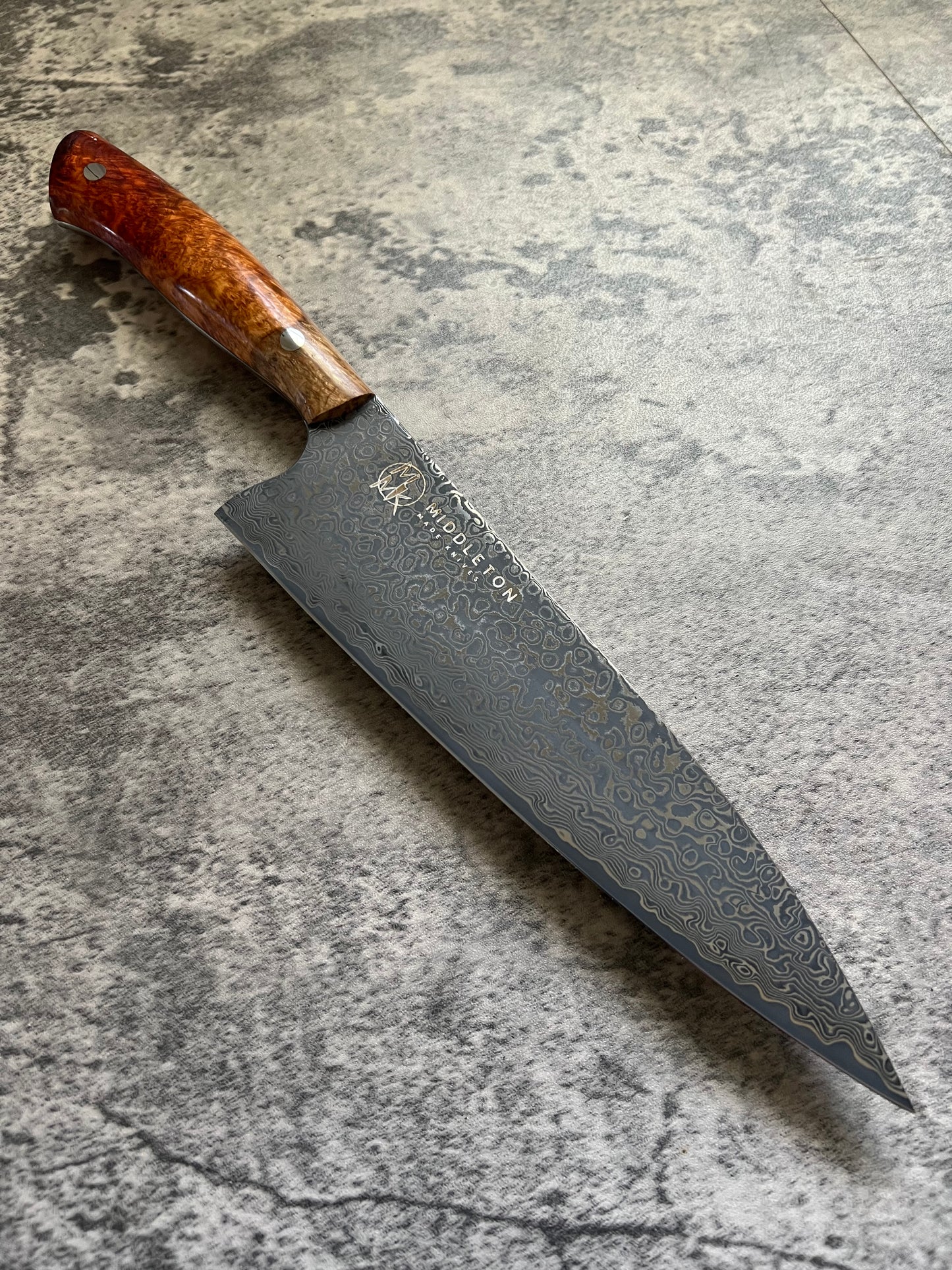 8” Damascus Chef with Amboyna Burl