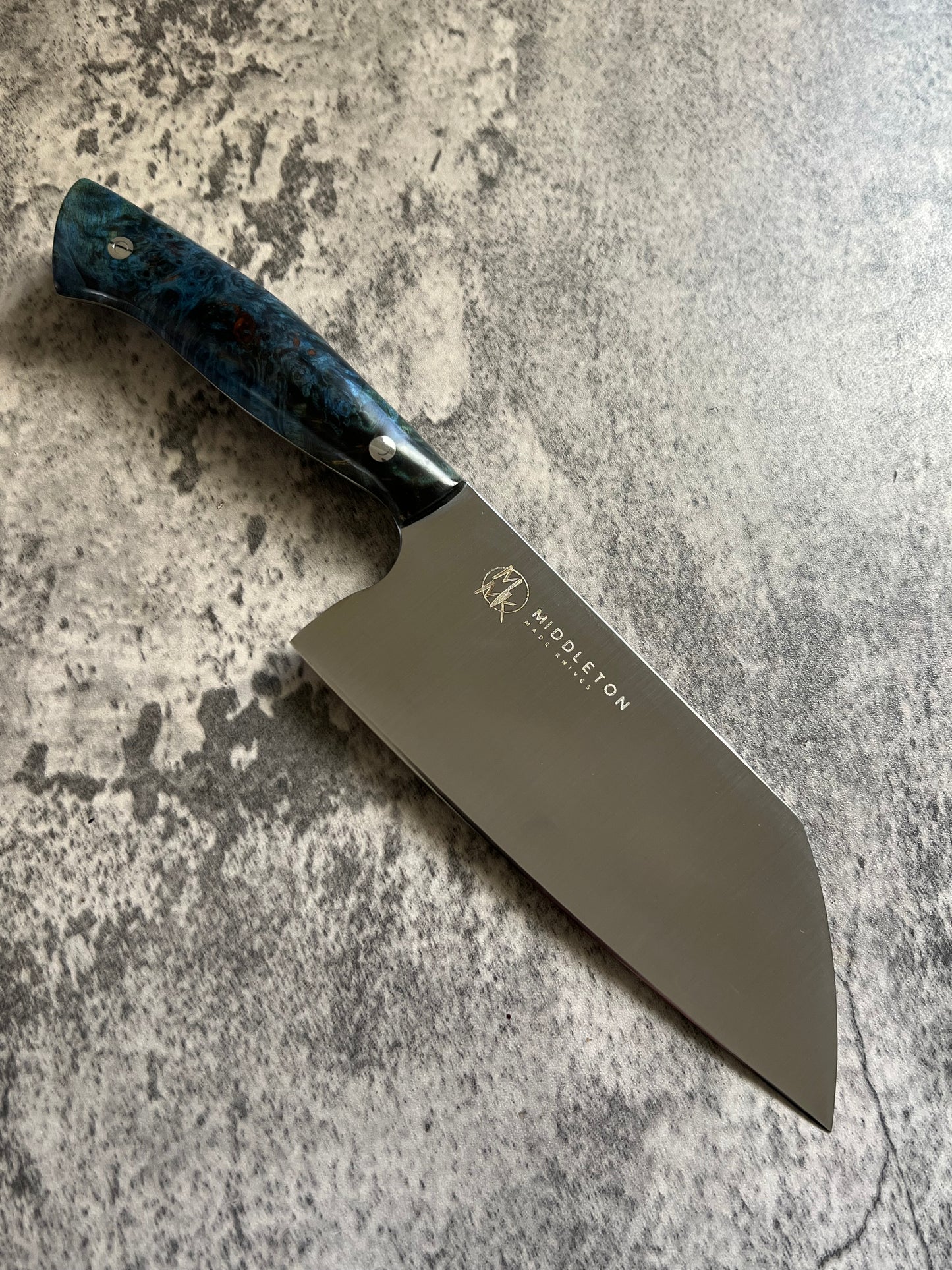6” Santoku with Blue Maple Burl