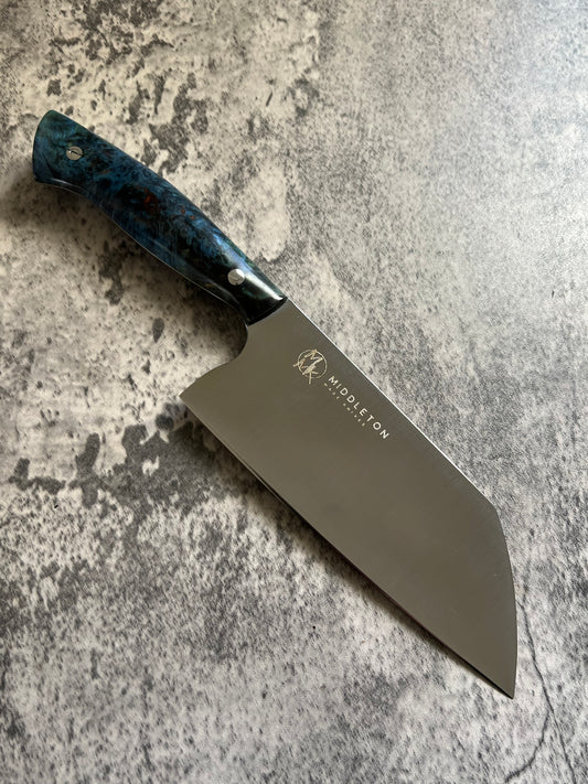 6” Santoku with Blue Maple Burl