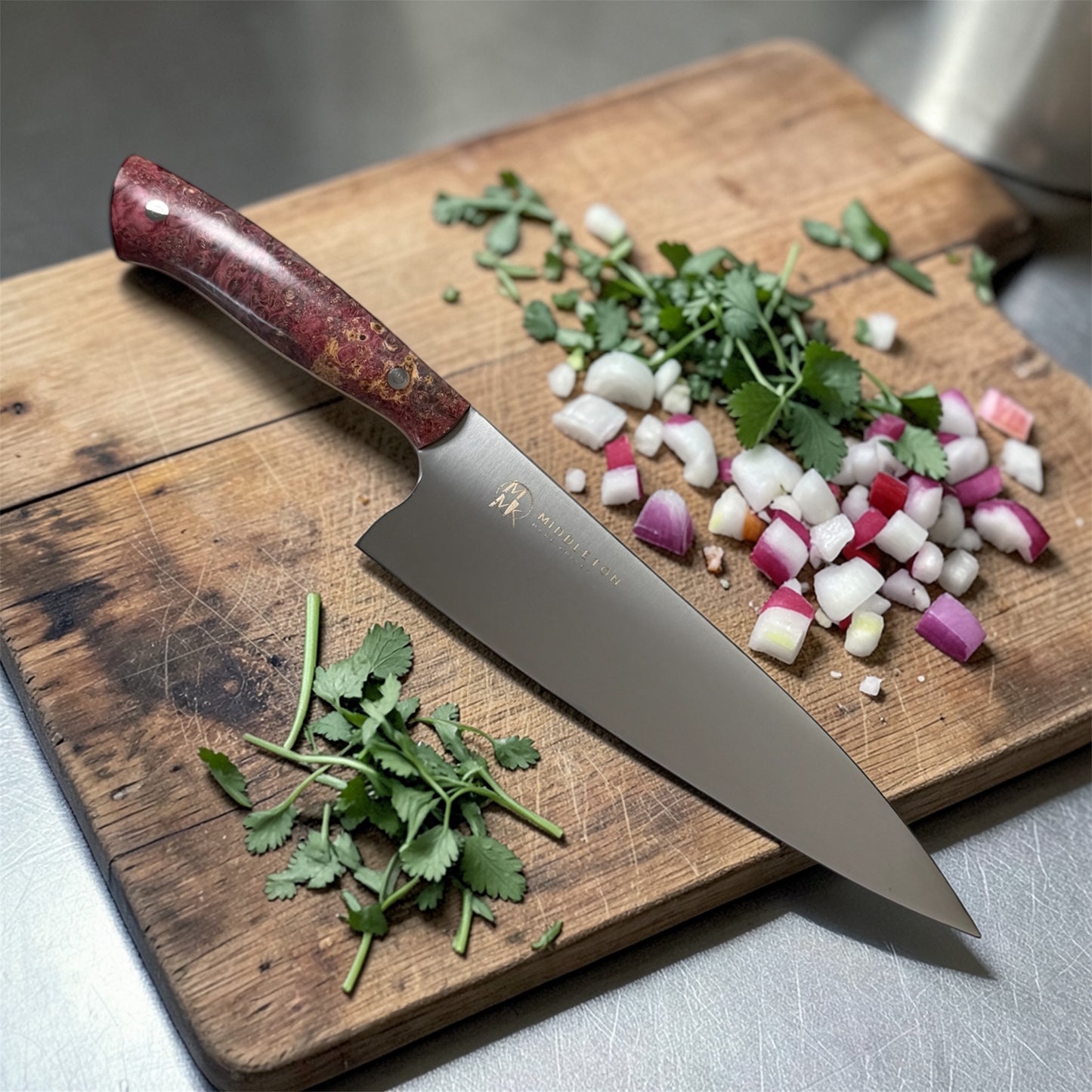 8” chef with Red Maple Burl