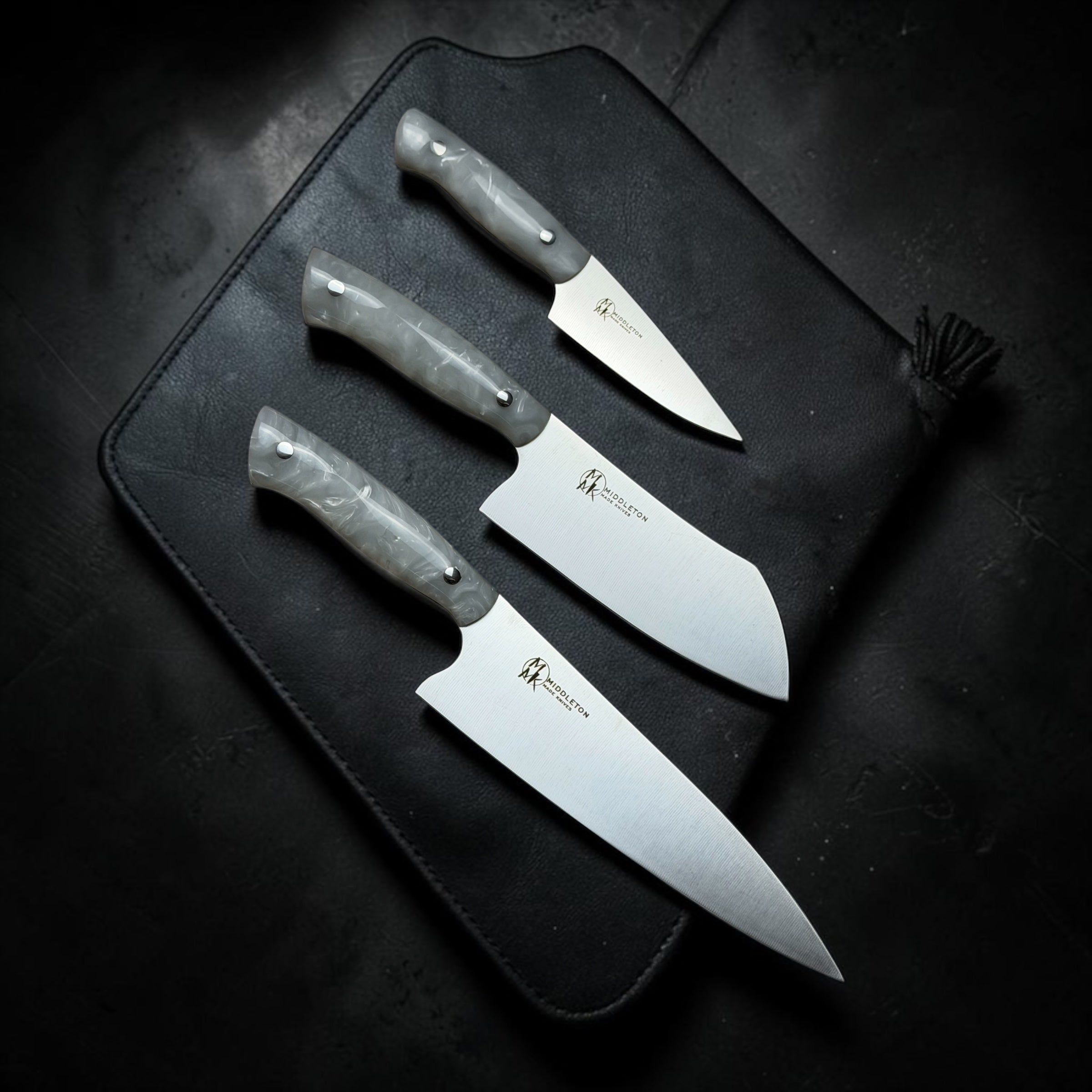 Pearl Echo Set - Chef, Santoku and Paring – Middleton Made Knives