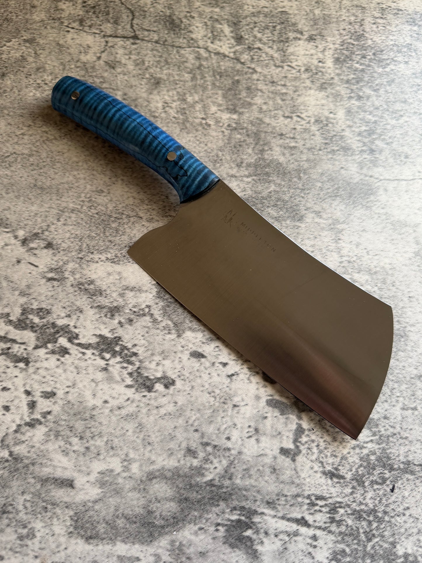 6” Chinese Clever with Blue Curly maple