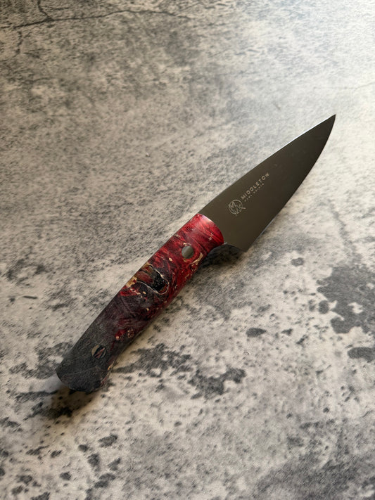 4” paring with Red/Black maple Burl