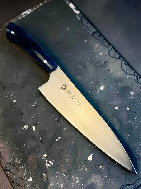 Blue Maple Burl 8” Chef knife