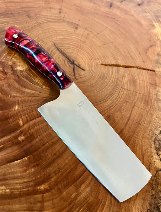 Custom 6” Nakiri with Red Kirinite