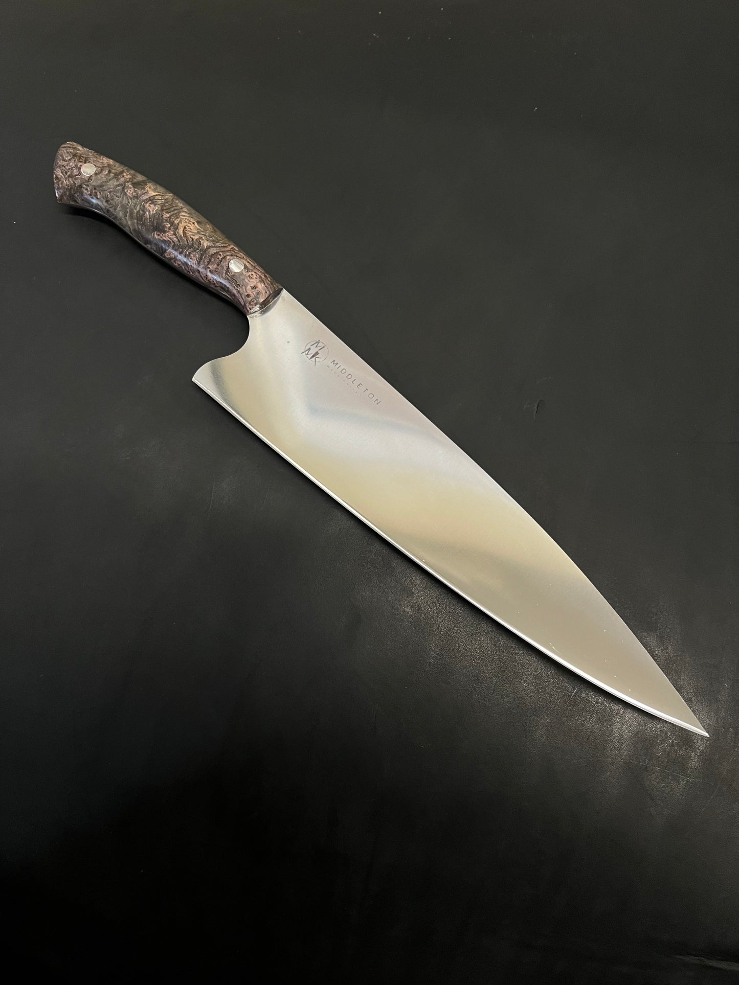 Custom 10” chef slate black ash burl