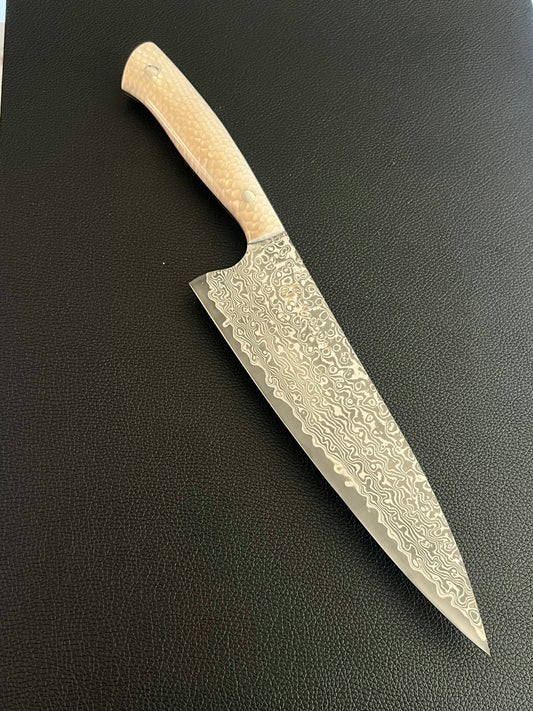 Custom 8” Damascus Chef Ivory Juma