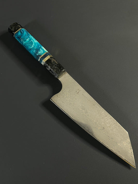 6” Damascus Bunka with resin and carbon fiber wa handle