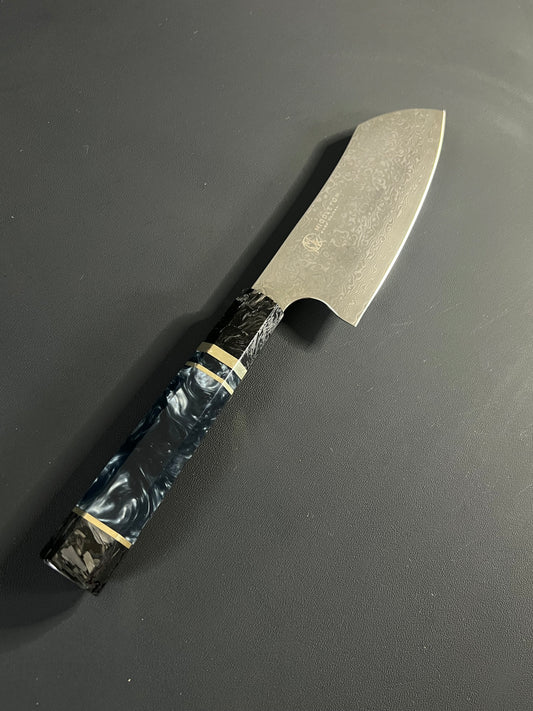 6” Damascus Santoku with resin wa handle