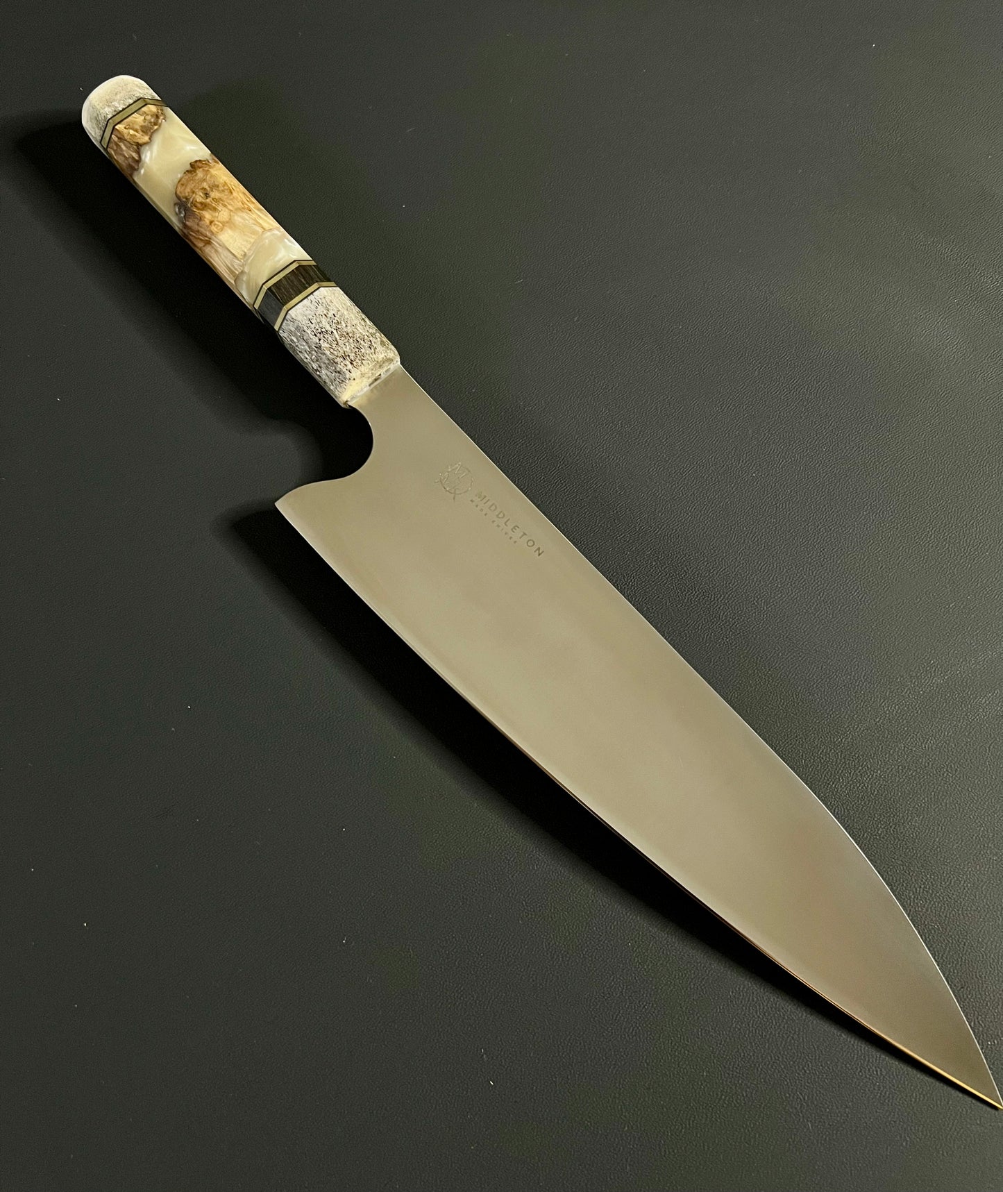 10” Gyuto with resin and antler wa handle