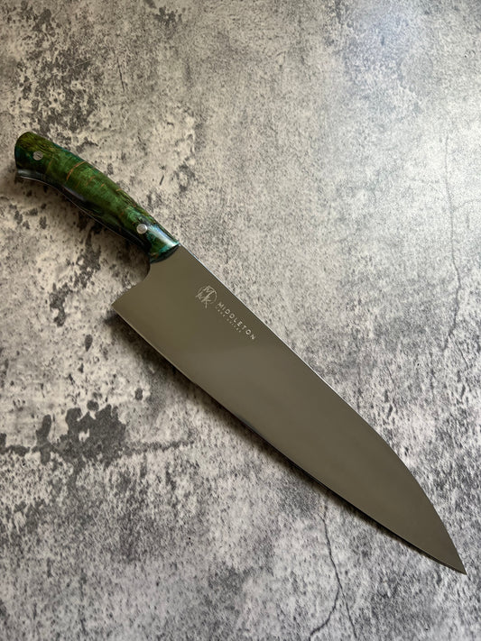 10” chef with Green Box Elder Burl