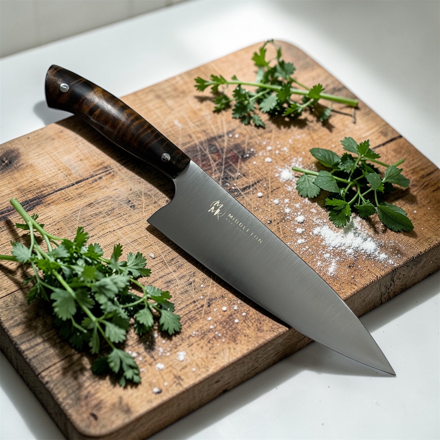 8” Chef with Brown Curly Maple