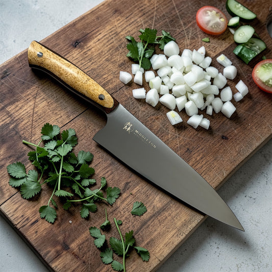 8” chef with Box Elder Burl