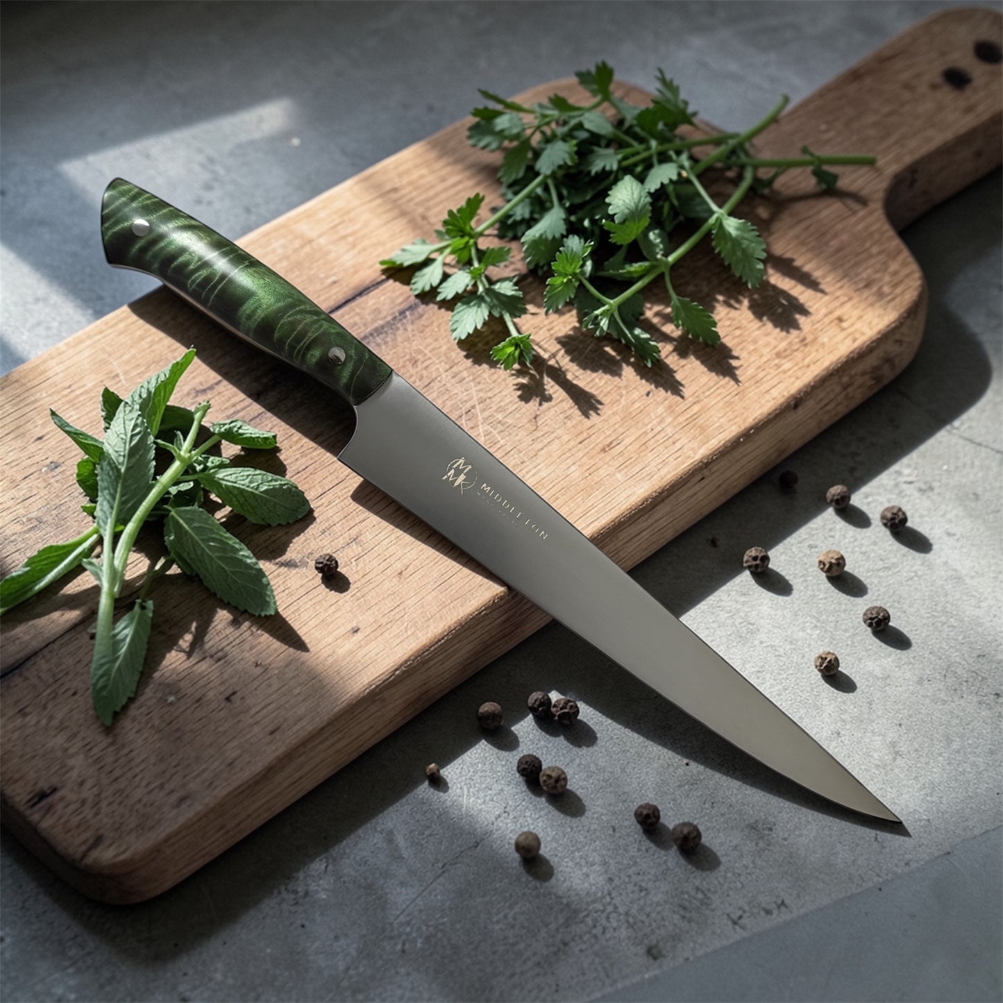 10” Slicer with Green Curly Maple