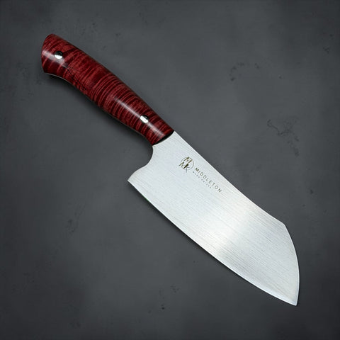 6” Santoku with Red Curly Maple
