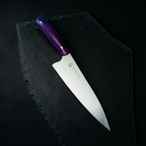 8” chef with Purple Curly Maple