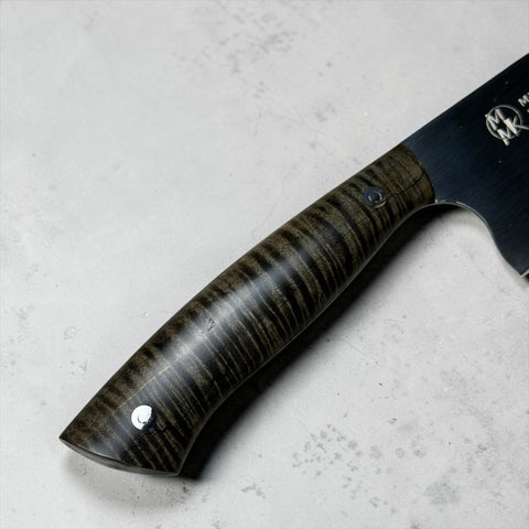 8” chef with Slate Curly Maple