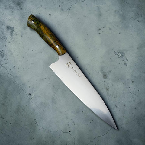 8” Chef with Yellow/Green Curly Maple
