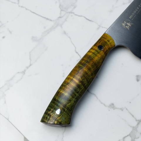 8” Chef with Yellow/Green Curly Maple