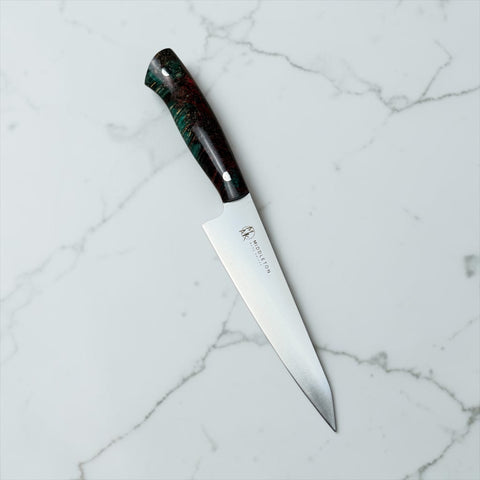 6” Utility with Green/Red Box Elder Burl