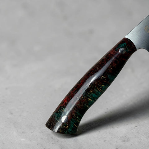6” Utility with Green/Red Box Elder Burl