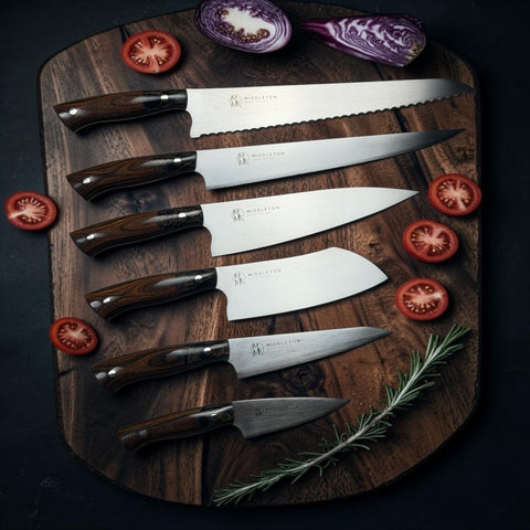 6-Piece Nitro-V Chef Knife Set with Walnut & Resin Handles