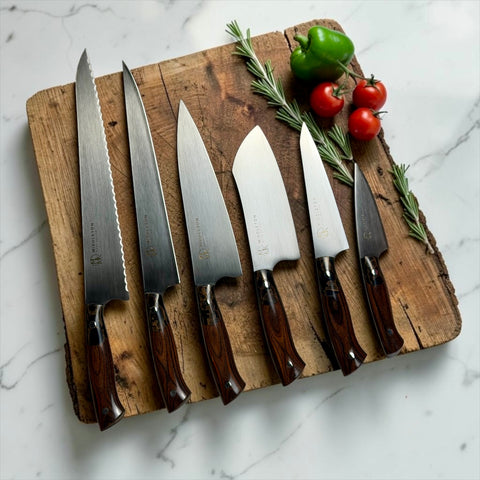 6-Piece Nitro-V Chef Knife Set with Walnut & Resin Handles