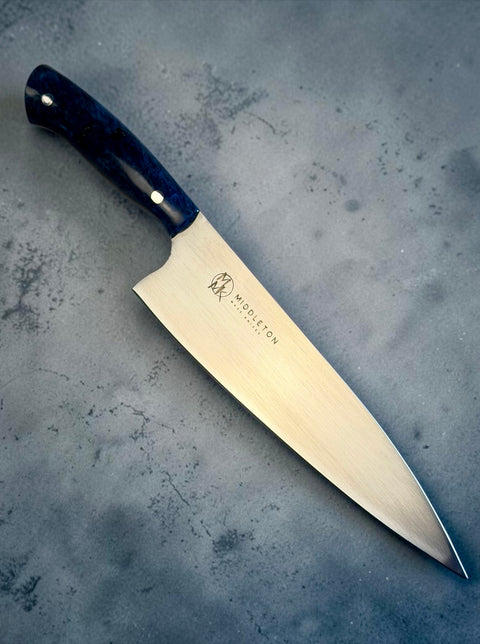 Blue Maple Burl 8” Chef knife