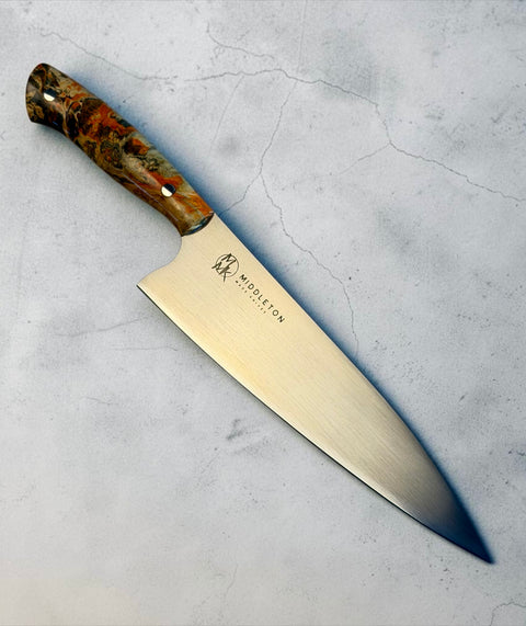 Box Elder Burl 8” chef knife